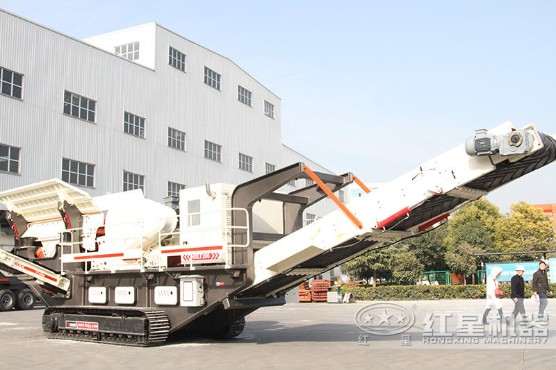 紅星移動石頭履帶大型破碎機環(huán)保高產